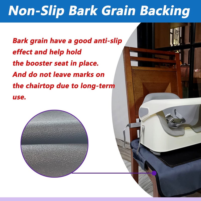 JOOLIO B&S Extra Large Booster Chair Protector Cover,Dining High Chair Seat Cover Protect Booster Chair Cover,Non-Slip Bark Grain Backing, Waterproof,Oil-Proof and Stain-Proof,Easy to Wipe Clean grey 2pcs - Image 4